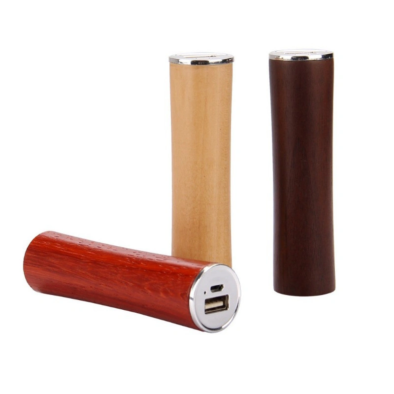 Mobile Battery Charger Promotion Gift 18650 Wood Bamboo Power Bank 2600mAh