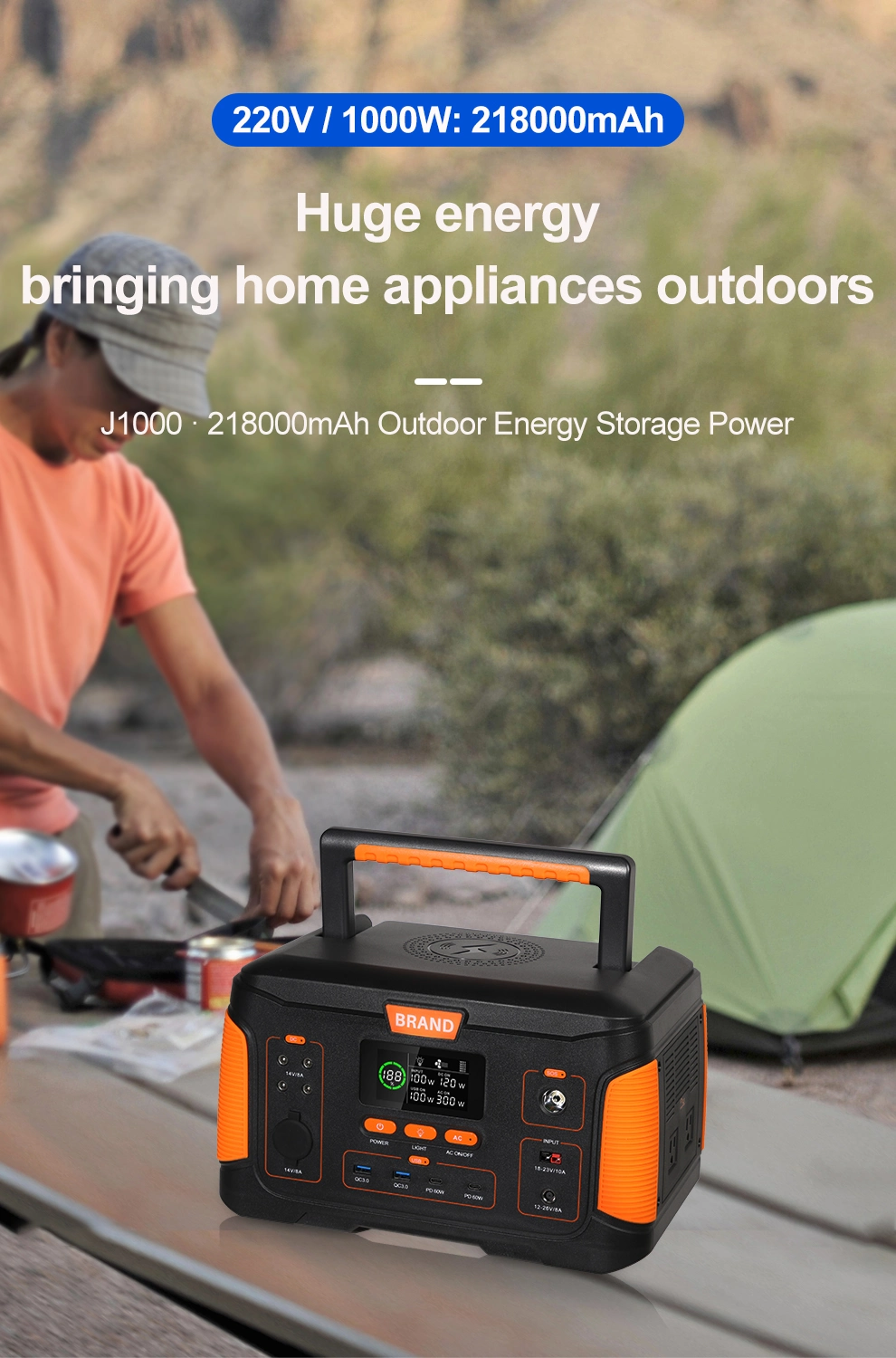 Solar UPS 230V Portable Power Station Multi-Function Energy Storage 500W 1000W Portable Power Station