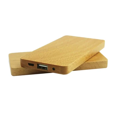 Banco de energía de madera 4000mAh-5000mAh-6000mAh-8000mAh Batería externa Cargador móvil Banco de energía de bambú