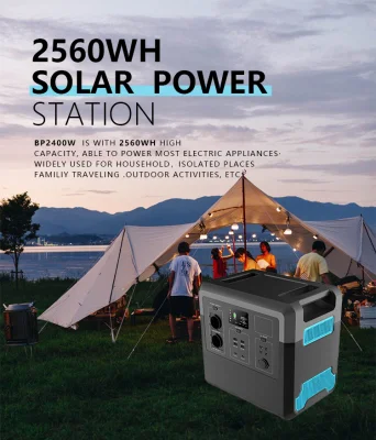 2400W Powerstation LiFePO4 generador solar 230V UE enchufe central eléctrica portátil para emergencia